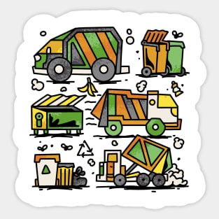 Garbage Trucks And Trash   P Sticker